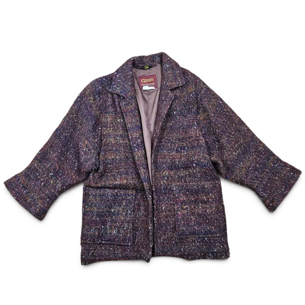 PIONEER WEAR GOLDEN COLELCTION Wool Tweed Cardigan Womens 10 VTG 90s USA Western